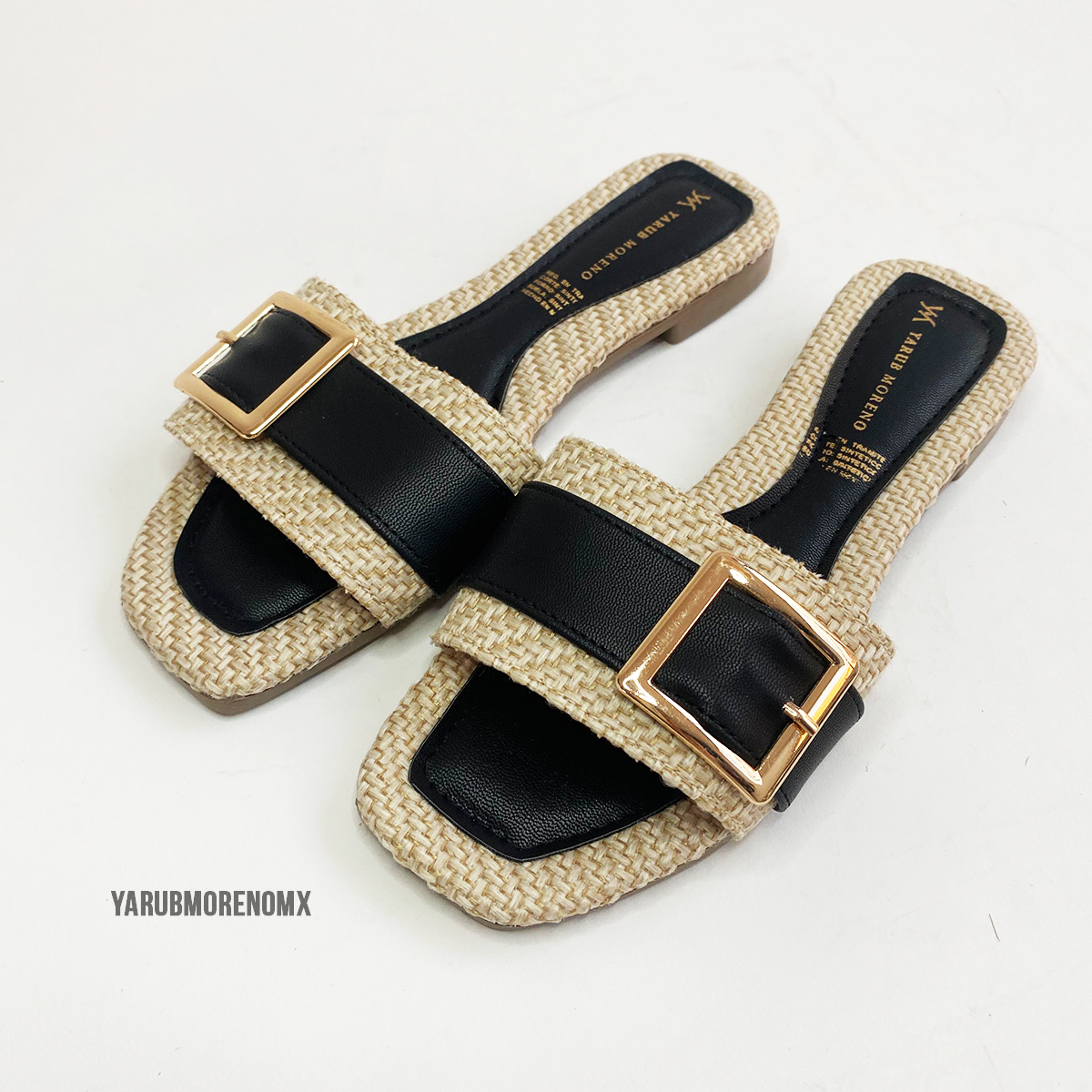 Marcela | Sandalia de yute color negro