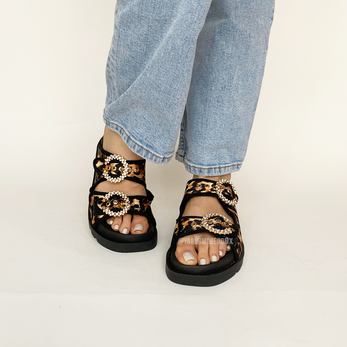Sandalias chunky en animal print para mujer | Lenny Animal print