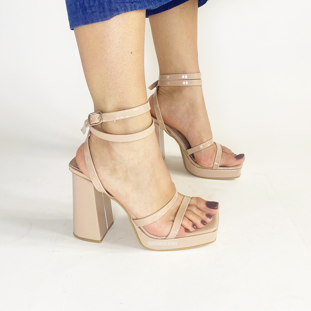 Tacones con plataforma en color nude - SABRINA