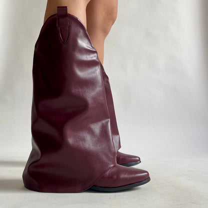 Bota color burgundy para mujer