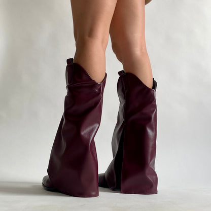 Bota color burgundy para mujer