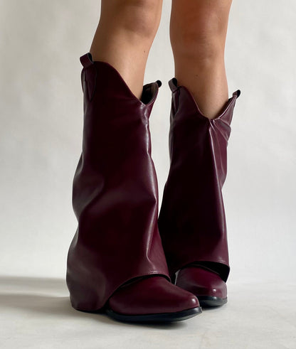 Bota color burgundy para mujer