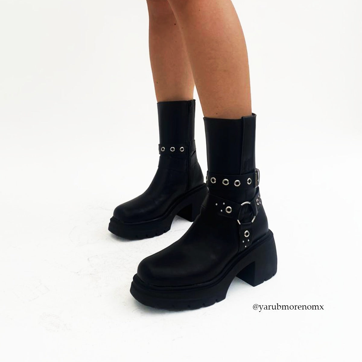 Bota biker para mujer color negro