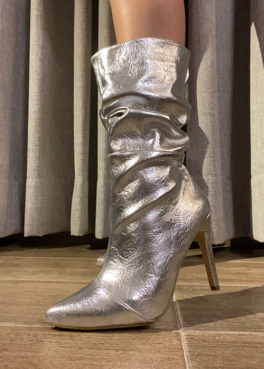 Botas para mujer color plata Estilo Anna