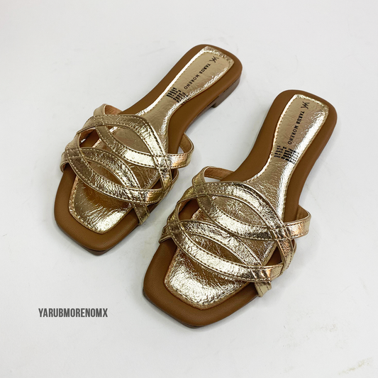 ISABELA | Sandalia para mujer en color dorado