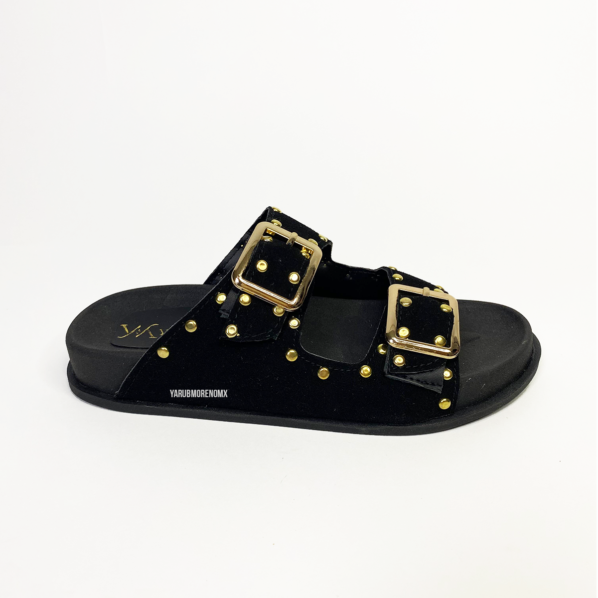 Sandalia con plataforma comoda en color negro - JULIA