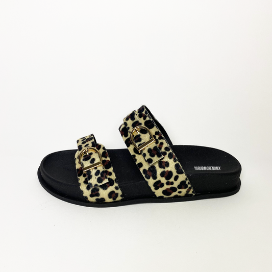 Sandalia con plataforma con estampado de animal print - LEONORA