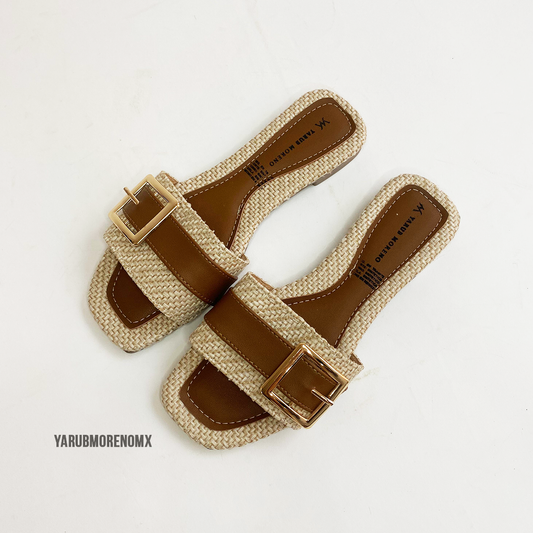 Marcela | Sandalia de yute color camel