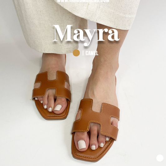 Sandalia para mujer estilo H en color camel | Mayra