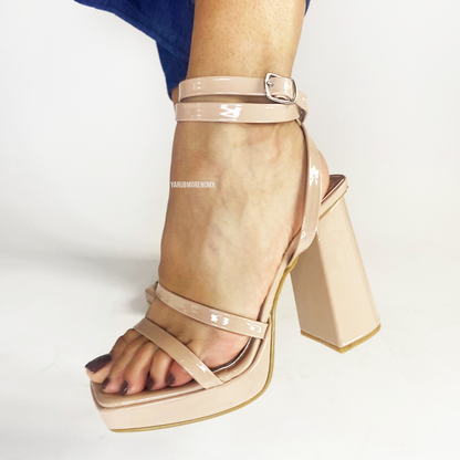 Tacones con plataforma en color nude - SABRINA