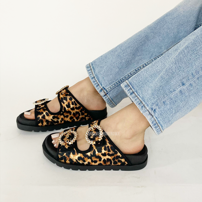 Sandalias chunky en animal print para mujer | Lenny Animal print