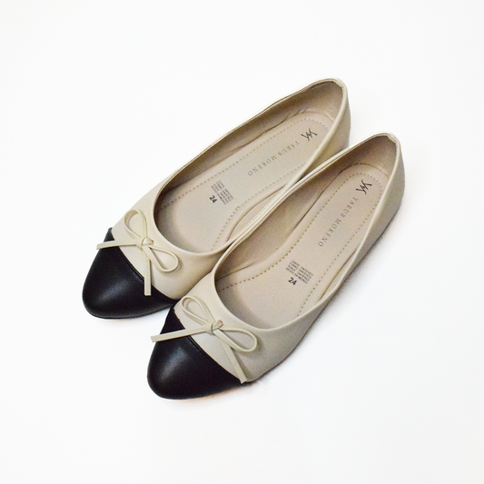 Valentina Flats nude y negro para mujer